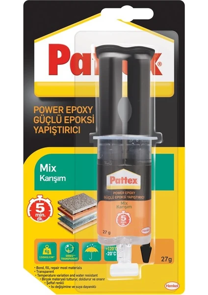 Henkel Power Epoxy Mix Güçlü Enjektörlü Çiftli Yapıştırıcı