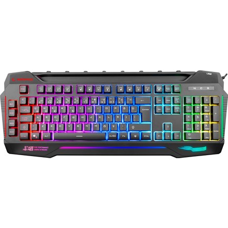 Rampage KB-R63 Stage Siyah USB 7 Renk Aydınlatmalı Q 4 Macro Fonksiyon 1*USB Hub Oyuncu Klavyesi