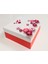 Kutu Kalp Çiçek Kırmızı Beyaz 19CM x 19CM x 8cm 1