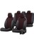 V.w. Caddy 2004-2011 Özel Üretim Koltuk Kılıfı Tokyo Design Tay Tüyü Siyah - Kırmızı 1