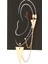 Kl- Obje ve Zincir Ear Cuff Küpe Üçgen Detay Rr 1