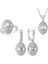 Gümüş Zirkon Taşlı Oval Kadın Set 1