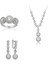 Gümüş Beyaz Taşlı Su Yolu Kadın Set 1