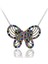 Renkli Taşlı Kelebek Gümüş Kolye 1