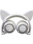 Kedi Temalı Katlanır Bluetooth Kulaklık - Beyaz Gri (Yurt Dışından) 3