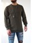 Erkek Sweatshirt-Haki Sweatshirt-Düz Renk Sweat Shirt-Bisiklet Yaka Sweatshirt 1