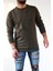 Erkek Sweatshirt-Haki Sweatshirt-Düz Renk Sweat Shirt-Bisiklet Yaka Sweatshirt 3