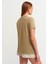 3470 V Yaka Basic T-Shirt-Haki 2