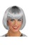 Gümüş Renk Parti Peruğu Küt Saç 1