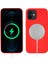 iPhone 12 Mini Kılıf Wireless Magsafe Silikon Kapak Kırmızı 1