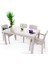 Violet Rattan Desenli 4 Kişilik 90X150 Camlı Bahçe Takımı 1