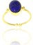 Lapis Lazuli Altın Yaldızlı Gümüş El İşi Yüzük 3076 1