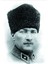 Atatürk Kalpaklı Siyah Beyaz Portre (35X50CM) Kanvas Tablo TBL1444 3