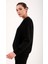Siyah Basic Pamuklu O Yaka Oversize Lastik Paça Kadın Eşofman Takım - 95287 3