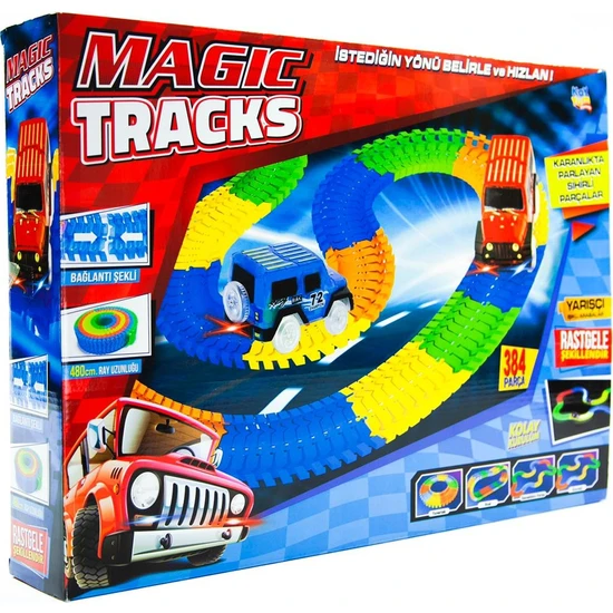 Kayyum Oyuncak Oyuncak Magic Tracks Hareketli Raylar 384 Parça 2 Araba