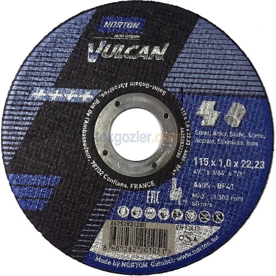 Norton Vulcan 115X1.0 mm Inox Kesici Disk (20 Adet)