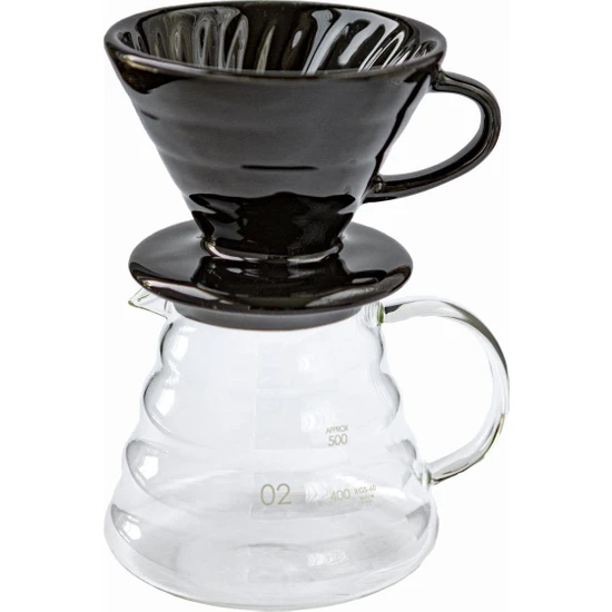 BLACK GOAT Kahvehanem V60 02 Kahve Demleme Tanışma Seti  - Siyah (Dripper + 600 ml Kahve Sürahisi)