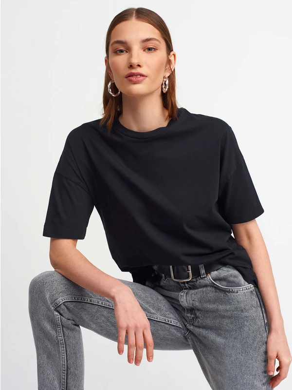 Dilvin 3683 Basic T-Shirt-Siyah