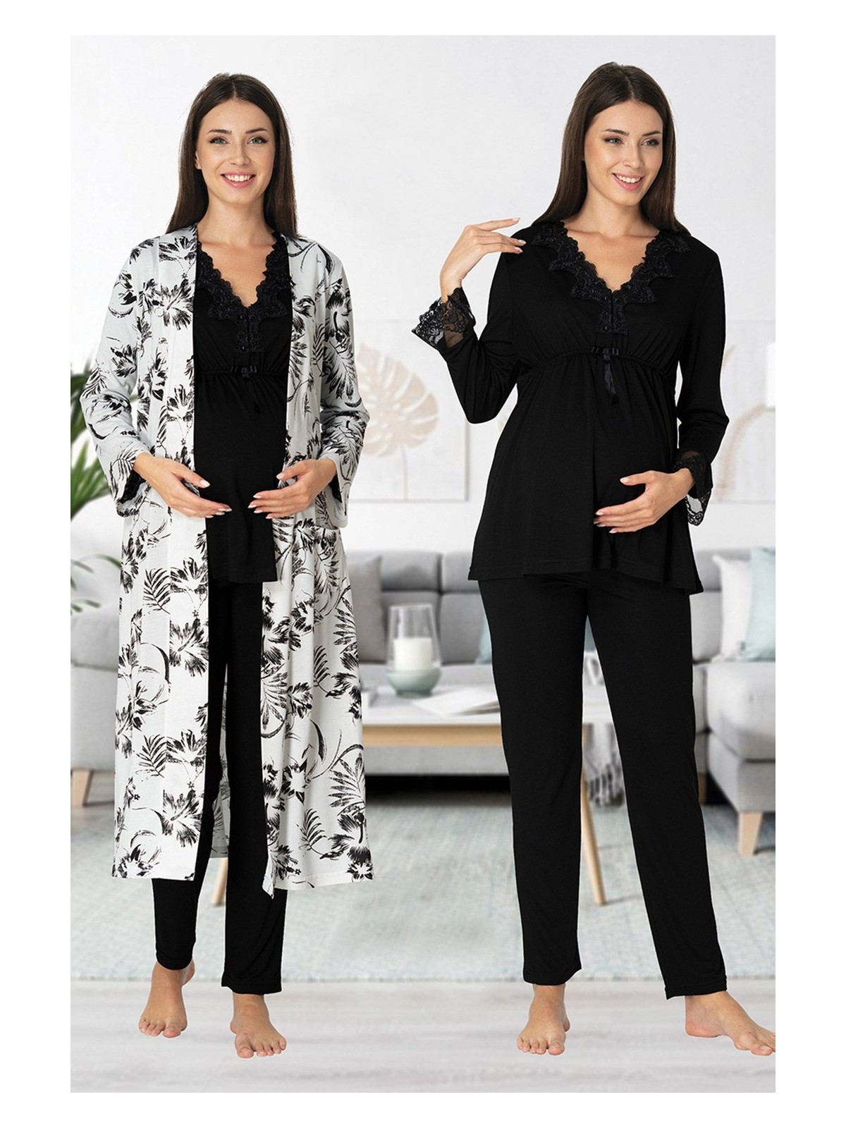 Effortt Sabahlıklı Lohusa Pijama Takımı - Görsel 3