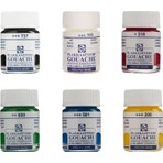 Talens Guaj Boya 16 ml 6'lı Set - Siyah 737, Beyaz 100, Kırmızı 318, Yeşil 600, Mavi 501, Sarı 200