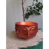 Enfestore Surat Işlemeli Saksı Bronz