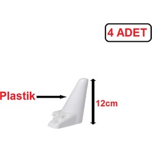 Zirve Plastik Ayak - Baza Ayağı Koltuk-Kanepe Ayağı Puf-Tv Ünitesi Ayağı 12 cm Beyaz Renk 4 Adet