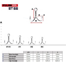 Fujin ST66 Üçlü Maket Balık Iğnesi Nickel