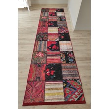 Patchwork Dijital Baskı Dekoratif Salon Halısı Makinede Yıkanabilir Kırkyama Kilim Kaymaz Taban Kırmızı Yolluk Modern Mutfak Halı Modelleri