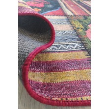 Patchwork Dijital Baskı Dekoratif Salon Halısı Makinede Yıkanabilir Kırkyama Kilim Kaymaz Taban Kırmızı Yolluk Modern Mutfak Halı Modelleri