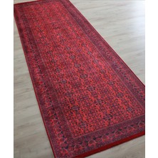 Afgan Kırmızı Salon Halısı Makinede Yıkanabilir Mutfak Halısı Modern Yolluk Dekoratif Kaymaz Taban Kilim