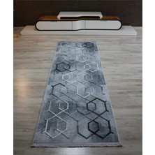 Arte Modern Nakışlı Gri Salon Halısı Makinede Yıkanabilir Dekoratif Mutfak Halısı Kaymaz Taban Koridor Yolluk Özel Ölçü Butik Kilim Modelleri