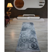 Arte Modern Nakışlı Gri Salon Halısı Makinede Yıkanabilir Dekoratif Mutfak Halısı Kaymaz Taban Koridor Yolluk Özel Ölçü Butik Kilim Modelleri