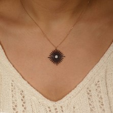 Adil İdil Kuyumculuk Siyah Taş Detaylı Kolye