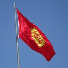 Fors Bayrak Kırgizistan Gönder Bayrağı Raşel Kumaş 100 x 150 cm