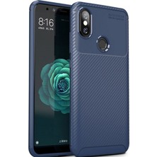 KZY Xiaomi Mi 8 Karbon Tasarımlı Kapak - Lacivert