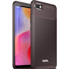 KZY Xiaomi Redmi 6A Karbon Tasarımlı Kapak - Kahverengi