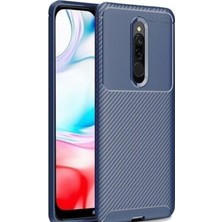 KZY Xiaomi Redmi 8 Karbon Tasarımlı Kapak - Lacivert