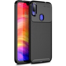 KZY Xiaomi Redmi Note 7 Karbon Tasarımlı Kapak - Siyah