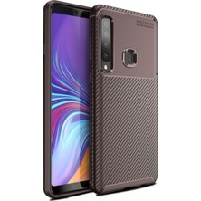 KZY Samsung Galaxy A9 2018 Karbon Tasarımlı Kapak - Kahverengi