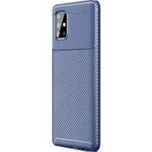KZY Samsung Galaxy A31 Karbon Tasarımlı Kapak - Lacivert