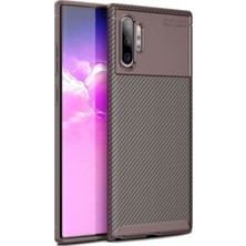 KZY Samsung Galaxy Note 10 Pro Karbon Tasarımlı Kapak - Kahverengi