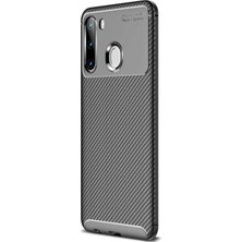 KZY Samsung Galaxy A11 Karbon Tasarımlı Kapak - Siyah