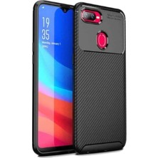 KZY Oppo A5S Karbon Tasarımlı Kapak - Siyah