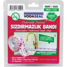 Vodaseal Banyo Küvet Mutfak Kenar Sızdırmazlık Bandı Pembe 38 mm x 3,2 Metre