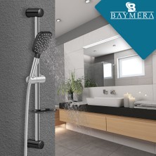 Baymera  Aqua Chrome Black Sürgülü Tepe Duş Seti VLTM-6150