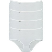 Bluence Kadın Beyaz  4'lü  Yüksek Bel Likralı Bato Külot