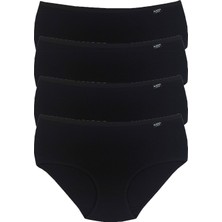 Bluence Kadın Siyah  4'lü  Yüksek Bel Likralı Bato Külot