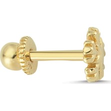 Altın Sepeti Altınsepeti Altın Yıldızlı Kartane Tragus Küpe AS50PC