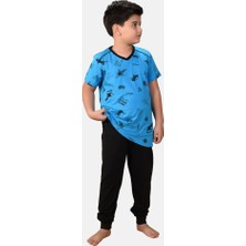 Malabadi Erkek Çocuk 3 Lü Set Desenli Yazlık Pijama Takımı M3001