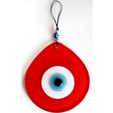 Mixperi Kırmızı Renk Damla Model Nazar Boncuklu El Yapımı Duvar Süsü